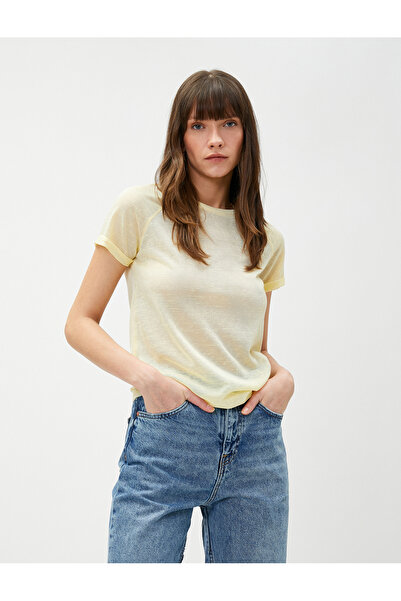 Koton Bisiklet Yaka Tişört Reglan Kol