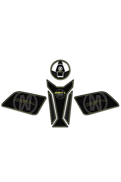 Redline Grafik Mondial Drift L Tank Pad Set Siyah-Neon Sarı tasarım