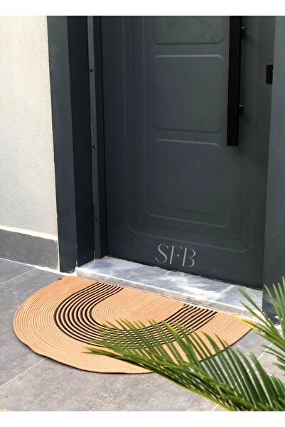 SFB Home Textile Hasır, Jüt, Pamuklu, Kapı Önü Paspası, Bohem Tarzı Paspas, Yıkanabilir Paspas, Jüt Kapı Paspas