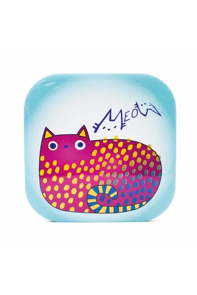 PALTO TASARIM قاعدة أكواب ذات سطح لامع من Meow - قاعدة أكواب مطبوعة ملونة ومض...