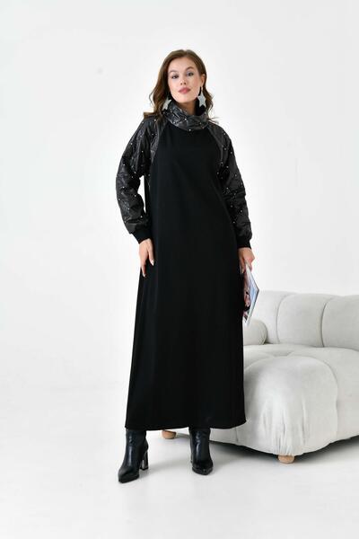 FTZ WOMEN Kadın Kapitoneli İki İp Elbise Siyah 30982