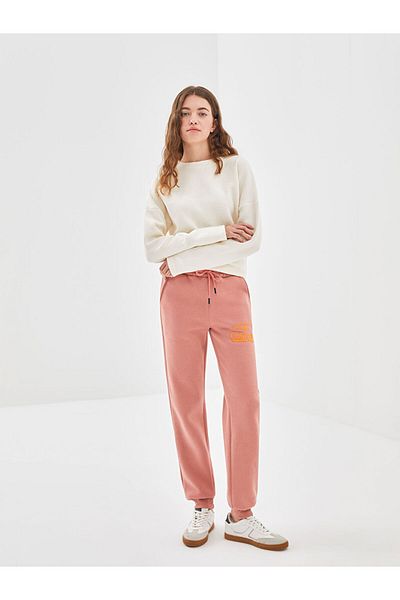 LC Waikiki Pantaloni de trening pentru femei cu imprimeu cu talie elastică