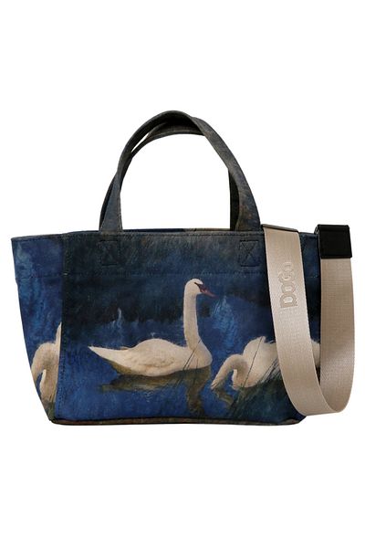 Dogo Women's Vegan Multicolor Medium Handbag - Two Swans Design
