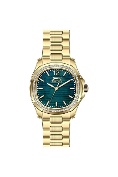 Slazenger SL.09.2238.3.04 Quartz Çelik Gold Yeşil Kadran 36 mm Kadın Kol Saati