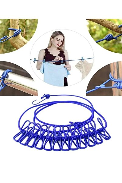 Özasya AVM Elastik 12 Mandallı Çamaşır İpi Askılığı Lastikli Kendinden Mandal...