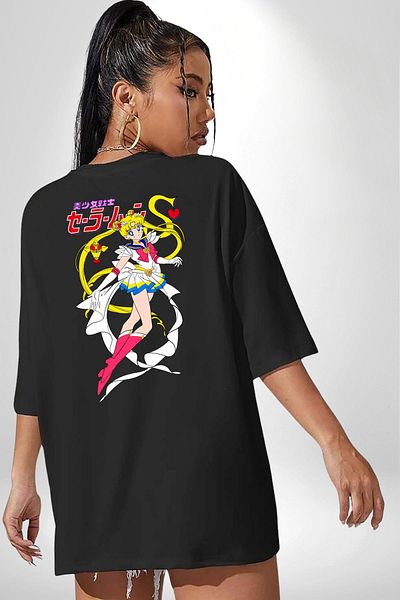 Angemiel Sailor Moon Anime - Usagi Tsukino Black Oversize T-Shirt