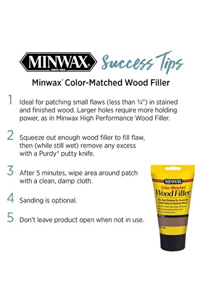 Minwax No Sand Solution Color Matched Paintable Wood Filler 6oz