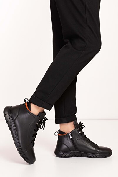 Gondol Erkek Hakiki Deri Hafif Esnek Kaymaz Taban Bot Af.1945