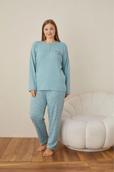 Lukitus Plus Size Battal Interlock Women's Pajamas Set