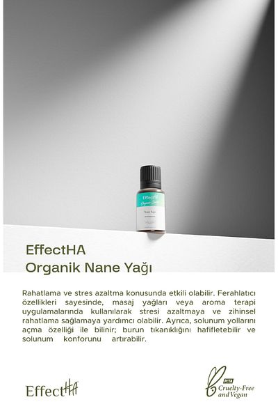 EffectHA Organic Peppermint Oil 100% Pure Natural and Additive-Free Essential Oil 10ml