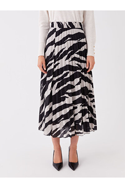 LC Waikiki Fustă de damă din șifon cu model, cu talie elastică