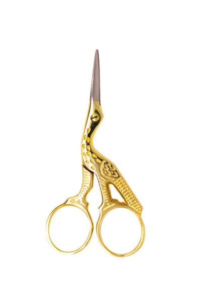 ÖZ-EL AŞ 10 cm Embroidered Swan Shaped Promise Engagement Scissors - Gold Color 900 658