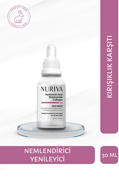 NURIVA Yoğun Nem ve Yaşlanma Karşıtı Yenileyici Serum – Hyaluronik Asit & Kol...