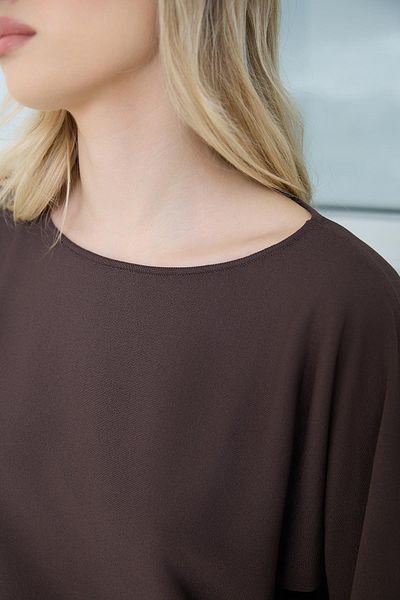 Setre Coffee Sleeve Detailed Relaxed Cut Long Sleeve Knitwear Blouse