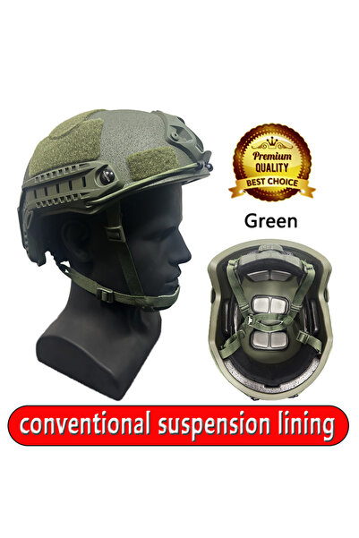 choice2 خوذة تكتيكية خضراء من نوع FAST، مقاس L (52-60 سم)، مصنوعة من الكيفلار...