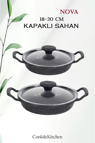 cook&kitchen Nova 2-Piece 18 Cm-20 cm Sahan Set with Lid