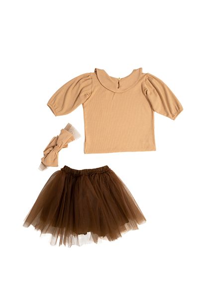 rg kidsstore Комплект от 3 части за момиче от тюл с памучен плат лиоцел