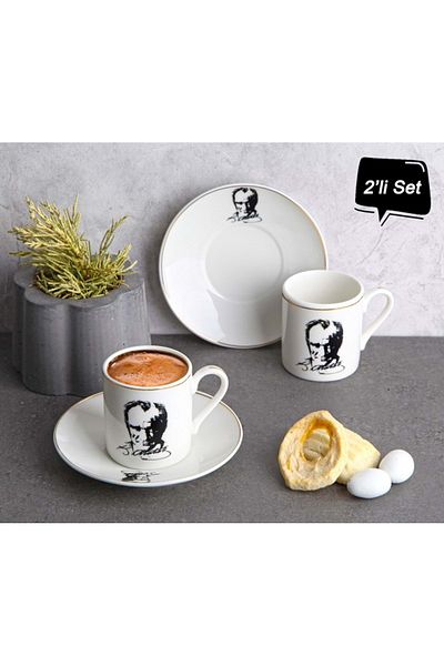 Jenisa Set of 2 Porcelain Tea Coffee Cups