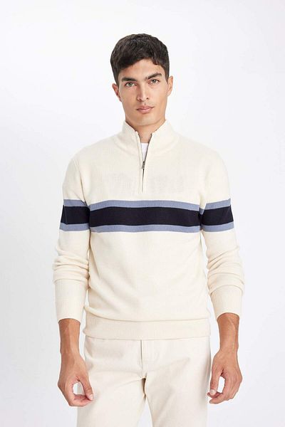 DeFacto Men's Cream Sweater - Y4193Az/Bg187