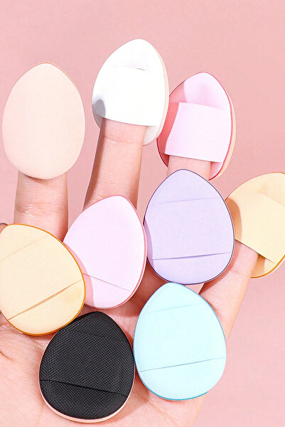 H&E LUXURY DESIGN 4'lü Parmak Makyaj Süngeri Kapatıcı Pudra Puff Sünger