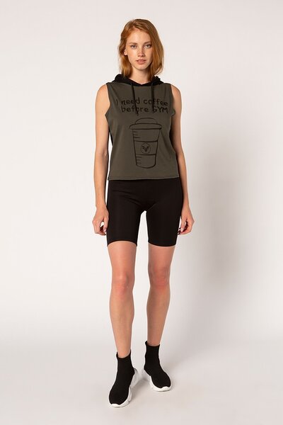 Vigoss Jeans Vigoss Sport Kapşonlu Baskılı Atlet Vs1170-30010