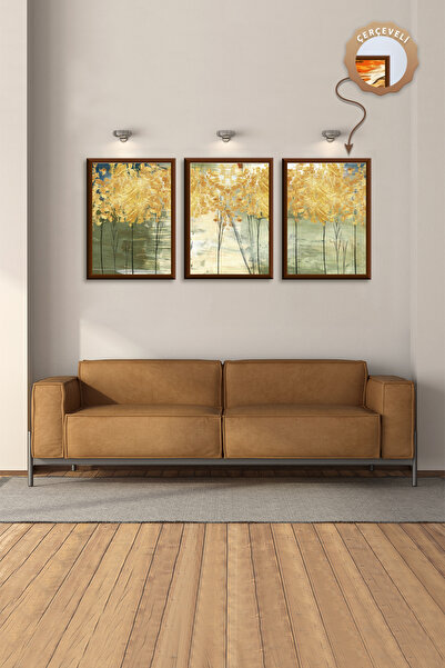 Hagen Dekoratif Tablo Yatak Odası Tablo Seti Salon Tablo  3lü Tablo Modern Ta...