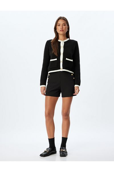 Koton Dámský černý cardigan 5Wak90285Ht