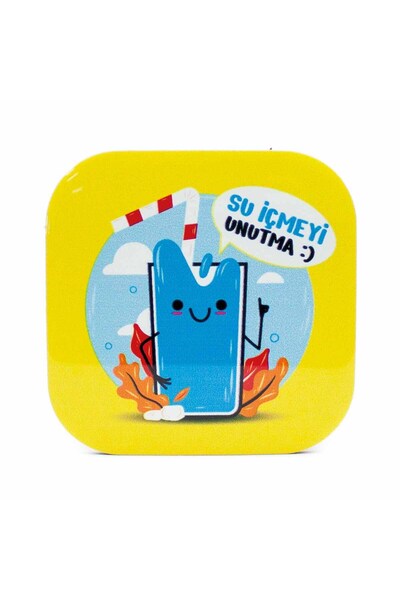 PALTO TASARIM Do Not Forget to Drink Water :) Bright Surface Coaster - Color ...