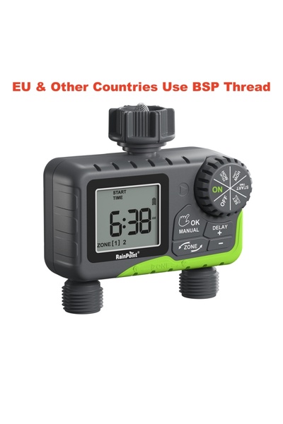 Choice RAINPOINT Water Timer for Garden Hose with 2 Zone Rain Delay/Manual Wa...
