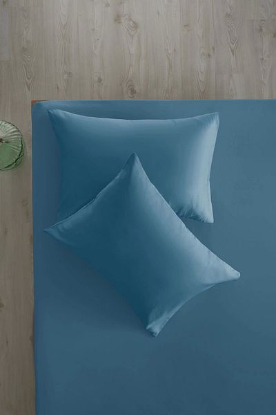 İssimo Home طقم سيمبلي سكاي بلو قطن ساتان 160*200/50*70