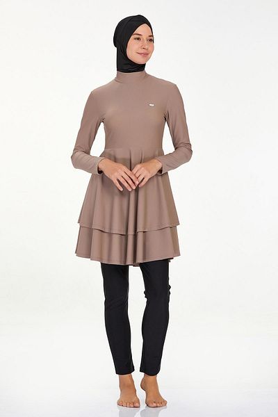 Remsa Mayo Μαγιό Mink Hijab - Lycra και Πλήρως Καλυμμένο, Bınna 4442
