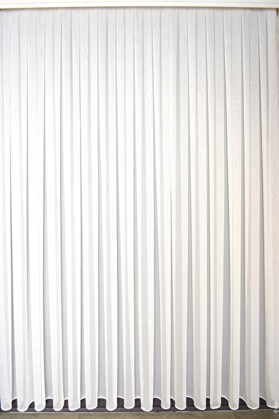 Setekshome Tül Perde Düz Zigzag Desen Prt-903 1x3 Sık Pile 1. Kalite Kırık Beyaz