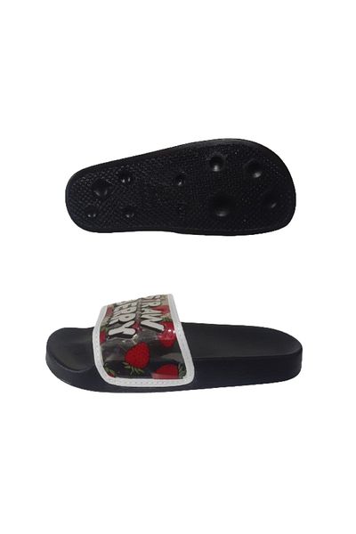 GEZER Black Red Strawberry Non-Slip Sole Daily Stylish Women's Slippers - Gzerr087-031