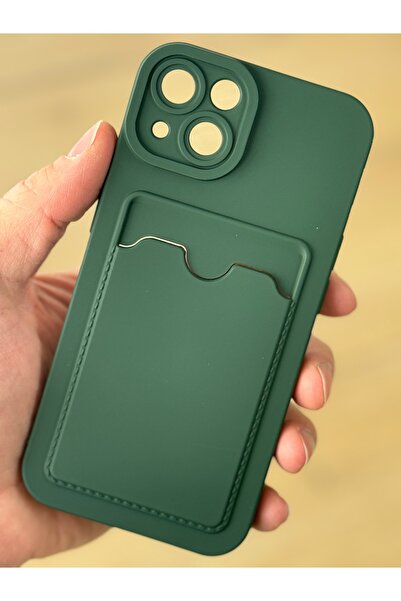 Fibaks Soft Silicone Cover for Apple iPhone 14 Case with Camera Lens Protection Card Holder Wallet