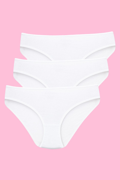 Arma Yıldız Girl's White Athlete Panties Set 3 Pack 100% Cotton