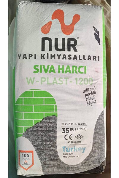 Nur Kalın Elyaflı Kullanıma Hazır Sıva Beyaz 1 Kilo