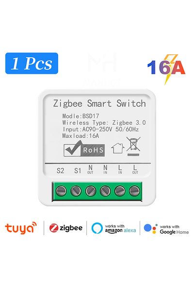 Choice Zigbee 1pcs Zigbee2mqtt Zigbee3.0 Smart Switch 16a Automation Diy Light Switch Module Supports 2 Way