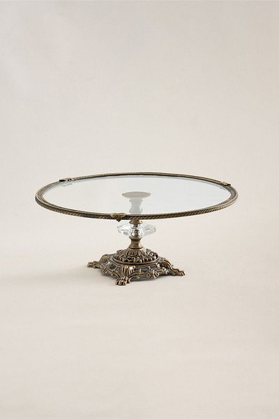 Nazik Home Sierra Antique Detailed Footed Presentation Bowl Round (29 cm)