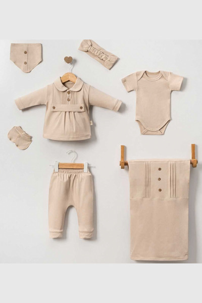 Cherub Baby Buttoned Baby Boy Newborn 7 Piece Hospital Discharge Bodysuit Set