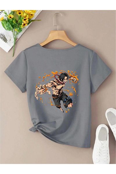 Massgai One Piece Unisex Anime Oversize T-shirt - Πίσω στάμπα, κοντό μανίκι, 100% βαμβάκι