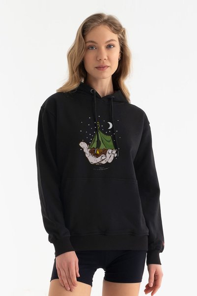 Tarrzzcom Hooded Sweatshirt Camping and Night Design Hooded Sweatshirt