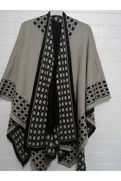 anne moda ankara 1. Ποιοτικό Oversize Long Poncho