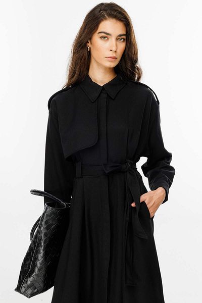 Hooopstore Premium Trench Μαύρο Φόρεμα