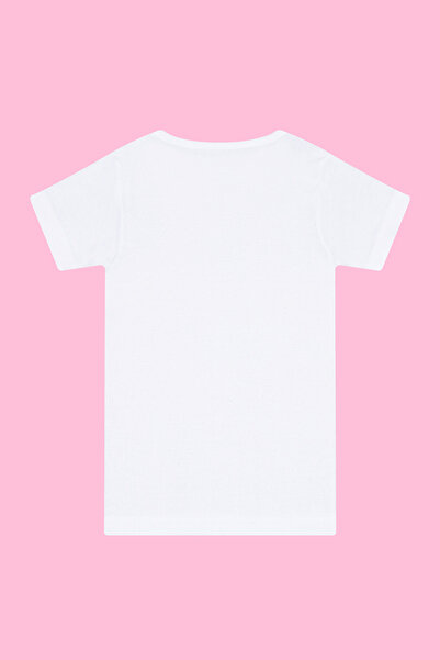 Arma Yıldız 3 Pcs Girls' Undershirt Short Sleeve T-Shirt Round Neck White 100% Cotton Rib