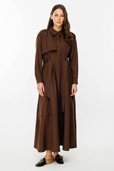 Hooopstore Premium Trench Καφέ Φόρεμα