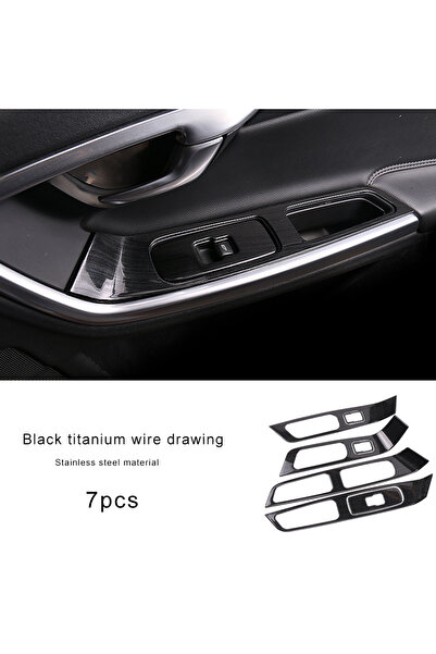 Choice1 7pcs Black titanium stainless steel Door Armrest Panel Decoration Cov...