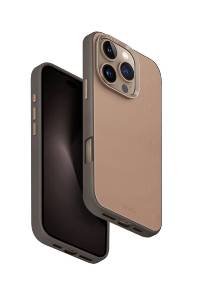 UNIQ Better By Design İphone 16 Pro Max Uyumlu Kılıf Lyden DS Dual Tone Vegan Deri Kaplama Magsafe Özellikli (MagClick™)