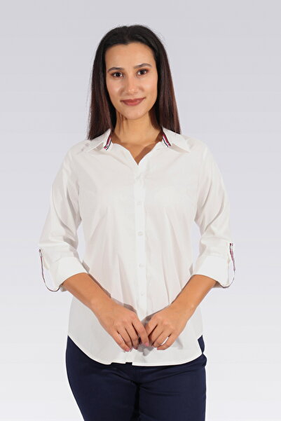 TOLGA SARAÇOĞLU 10940 TRIUC SPORT DETALAT CU DIVEA ALBĂ