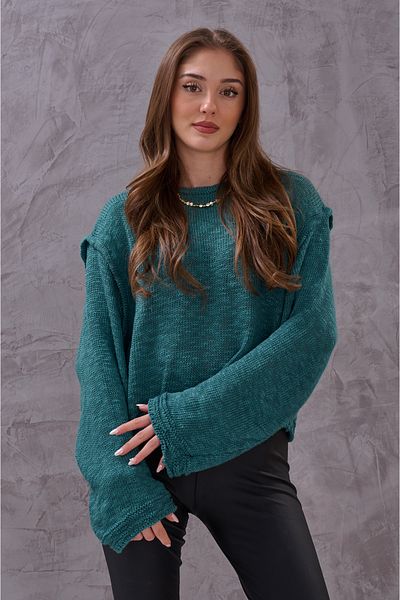 SHUGAA Women's Sleeve Sewing Detail Bohem Style Soft Knitwear