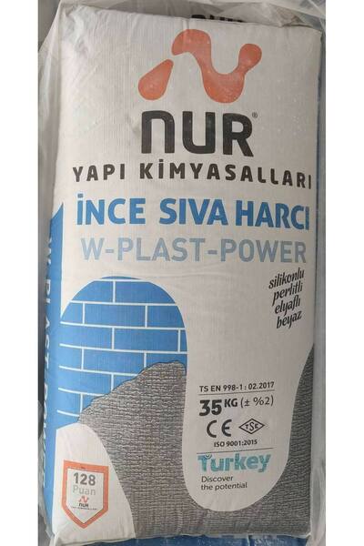 Nur İnce Elyaflı Kullanıma Hazır Sıva Beyaz 2 Kilo